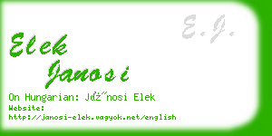 elek janosi business card